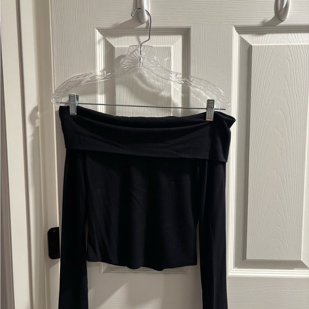 Olive & Oak Black Ribbed Top